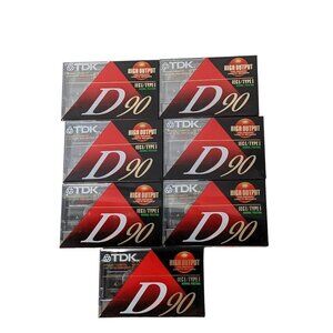 TDK D90 Blank Audiocassettes Normal Bias Lot of 7 Brand New Sealed